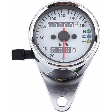 Motorrad-tachometer, 1 Stück, Universeller Motorrad-kilometerzähler, Geschwindigkeitsanzeige, Dual-signal-digitalanzeige (silber)