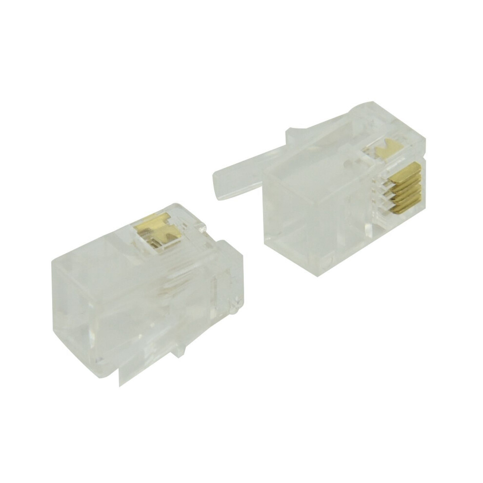 Rj9 4p4c Telefonbuchsenstecker, 50 Stück, Transparent.