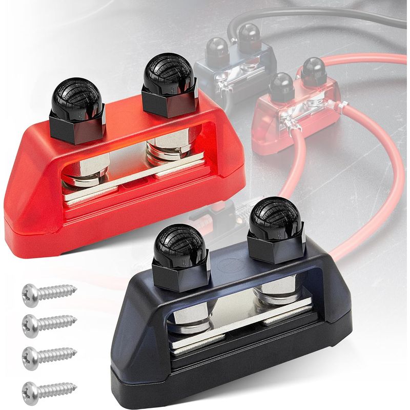12–48 V Dc, Max. 250 A Stromverteilerblock, Doppelstrom-sammelschienen-batterieanschluss Für Auto, Boot, (m10-3/8")