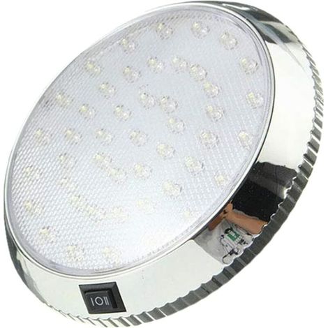 12v Dc 46 Led Innenraumleuchte Mit Ein-/ausschalter Für Wohnwagen, Wohnmobil, Boot, Küche, Wohnzimmer – Silber
