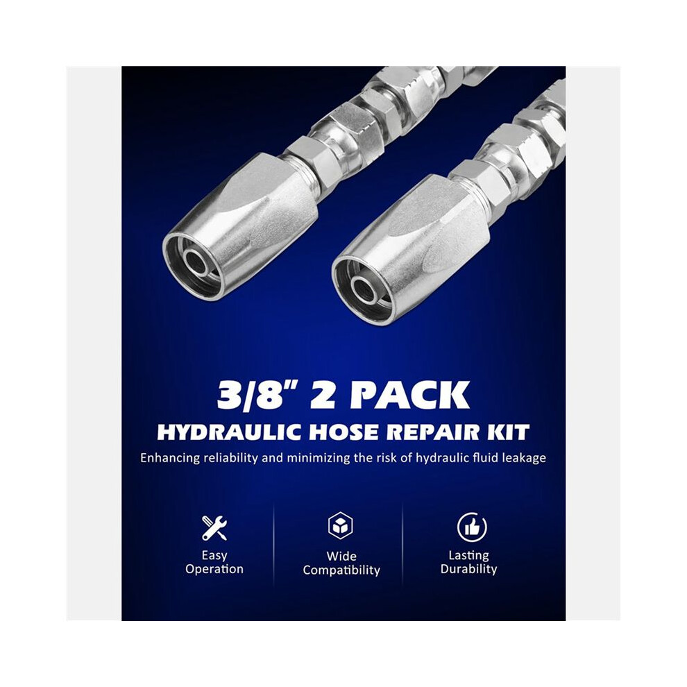 4-teiliges, Wiederverwendbares Hydraulikschlauch-reparaturset, 2 X 1/4-zoll-gewinde-hydraulikreparaturverschraubungen