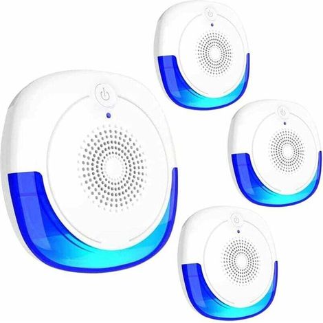 Set Mit 4 Ultraschall-schädlingsbekämpfern Mit Nachtlicht, Insektenabwehr, Spinnenabwehr, Mäuseabwehr, Mottenabwehr, Ameisenabwehr, Bettwanzenabwehr, Flohabwehr, Kakerlakenabwehr, Fliegenabwehr, Spinn