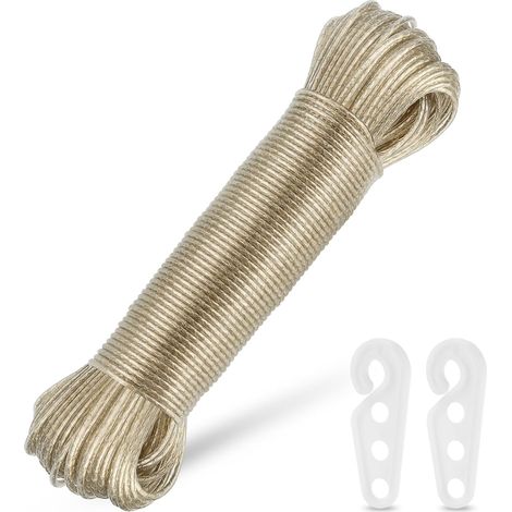 1 Wäscheleine, 50 M, Stahlkern, Pvc-ummantelung, 3 Mm Durchmesser, 120 Kg Bruchlast, Für Garten, Balkon, Camping