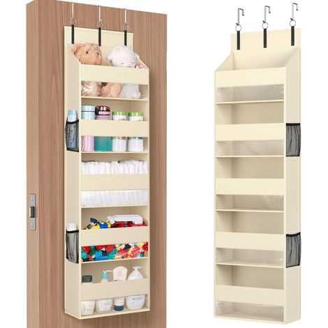1 Türhänger, 5 Ablagen, Transparente Fenster, 4 Seitentaschen, Für Schlafzimmer, Badezimmer