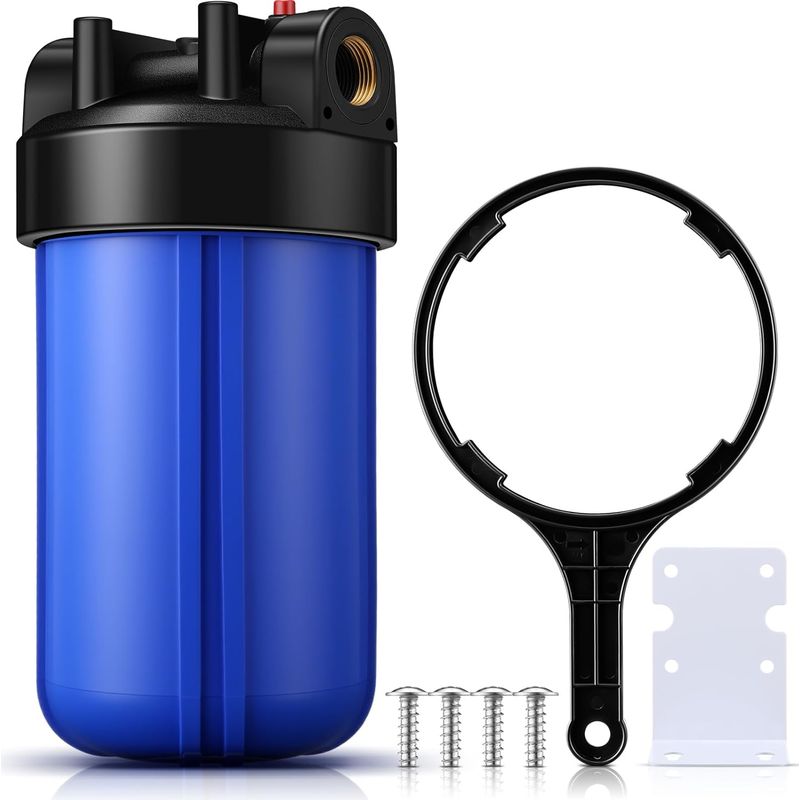 10" X 4,5" Gehäuse Für Universelles Hauswasserfiltersystem Mit Sedimentfilter, 1" Messing-npt-anschluss, Für Die Vorfiltration Im Ganzen Haus, Blau