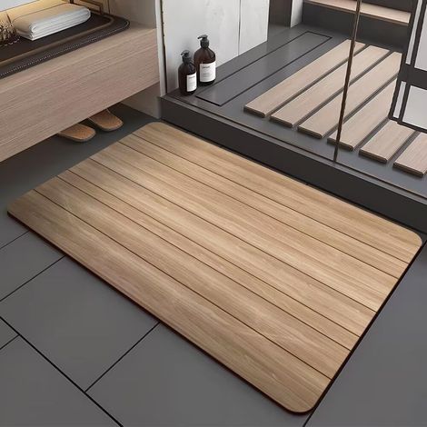 1 Badematte, Kieselgur, Rutschfest, Naturkautschuk, Saugfähig, Mikrofaser, Badezimmer
