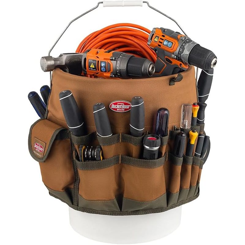 Robuster Werkzeugeimer Aus Gewachstem Canvas Mit 58 Taschen, 5-gallonen-werkzeugeimer