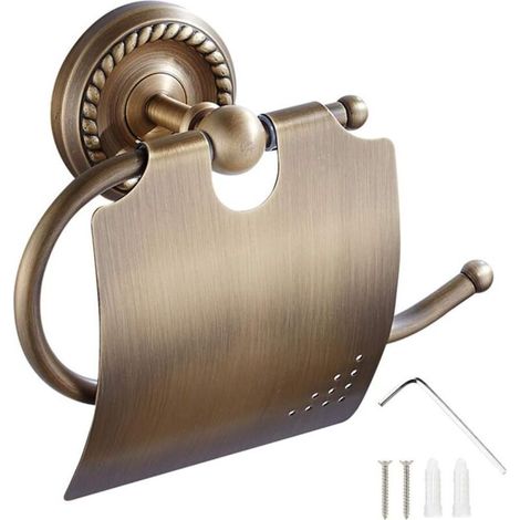 Retro-toilettenpapierhalter Mit Deckel, Antiker, Wandmontierter Toilettenpapierspender Aus Messing, Bronzefarbener Taschentuchhalter Für Bad Und Küche – Fei Yu