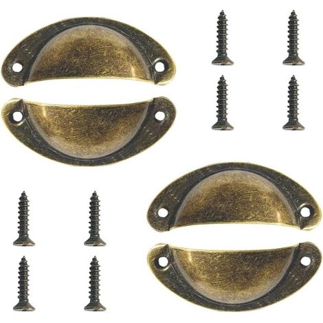 Set Mit 4 Retro-muschelgriffen – Bronze, Griffe Für Schubladen, Schränke, Möbel