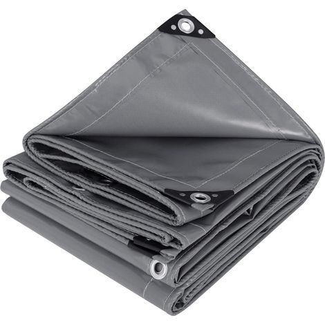 1 Pvc-plane, 500 G/m², Aluminiumösen, Uv-beständig, Für Garten, Pool, Terrasse, 2 X 3 M, Dunkelgrau