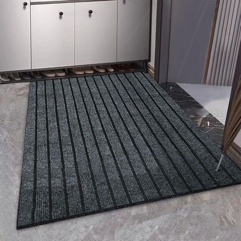 Fußmatte Für Den Außenbereich, Eingangsmatte Für Den Innenbereich, Rutschfest Und Strapazierfähig, Saugfähig Und Schmutzabweisend, Maschinenwaschbar (dunkelgrau, 50 X 120 Cm)