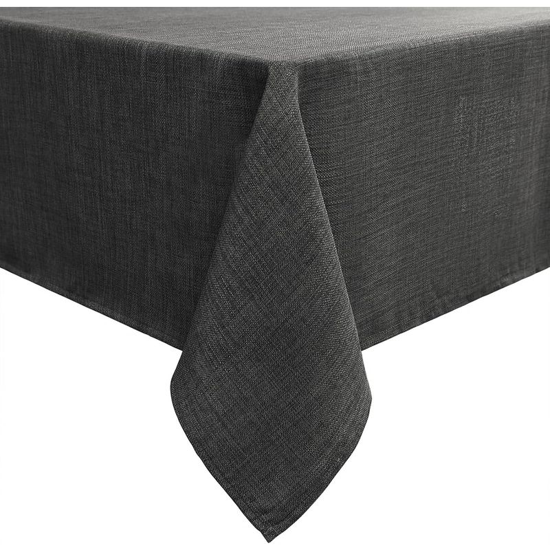 Rechteckige Tischdecke 140 X 200 Cm, Leinenoptik, Wasserdicht, Fleckenabweisend, Für Esszimmer Und Garten – Dunkelgrau