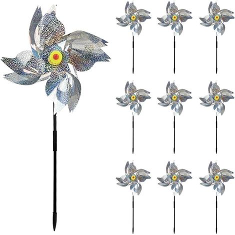 10er-set Windmühlen, Solarreflektoren, Vogelabwehr, Robustes Pvc, Für Garten, Obstgarten, Balkon