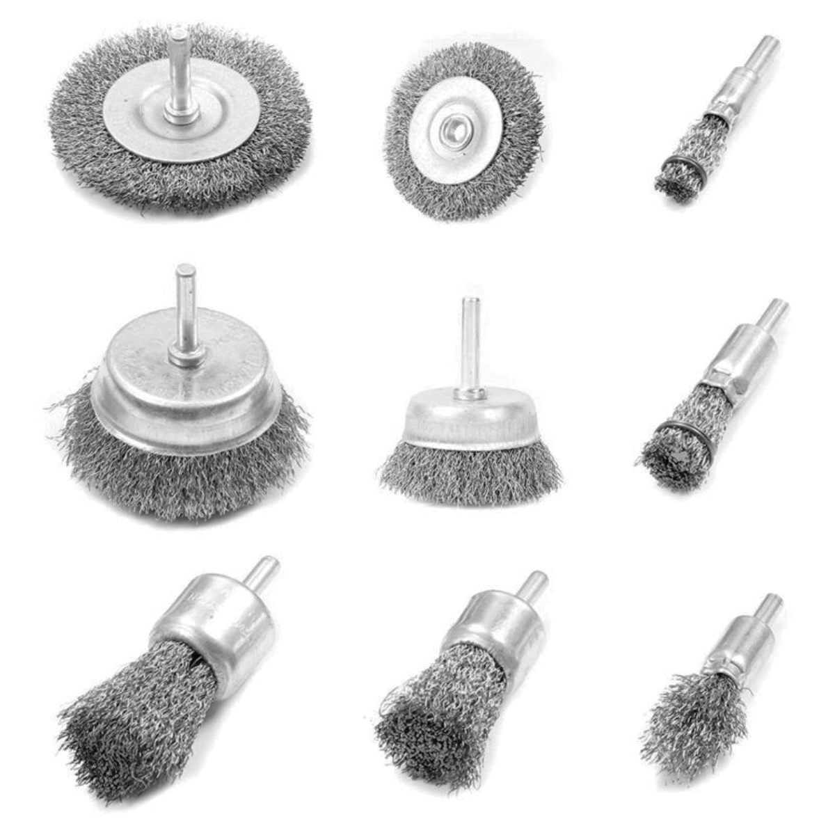 Drahtbürste Für Bohrmaschine, Drahtbürste Für Bohrmaschine, Set Mit 9 Drahtbürsten Und Topfbürsten Zum Entfernen Von Rost, Korrosion, Farbe, Zum Abbeizen Und Polieren