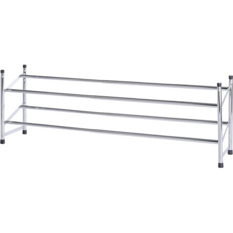 Ausziehbarer Teleskop-schuhständer 64–119 Cm – Platz Für 10 Paar Schuhe – Verchromter Stahl – Stapelbar – Maße: 64–119 X 35 X 23 Cm