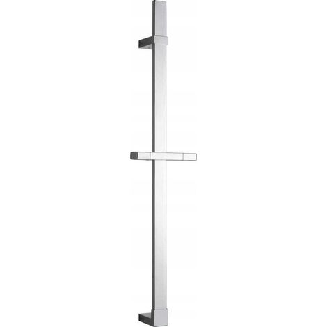 68 Cm Lange, Verchromte Duschstange Aus Edelstahl – Elegantes, Quadratisches Design – Rostbeständig – Einfache Montage Mit Beiliegendem Montagematerial
