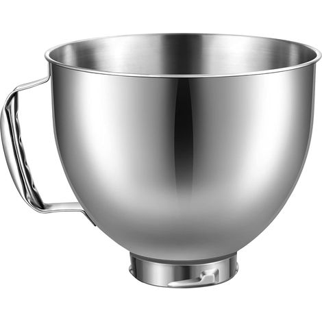1 Rührschüssel, Edelstahl, 4,5 L/5 L, Kompatibel Mit Neigbarem Kopf, Zum Backen