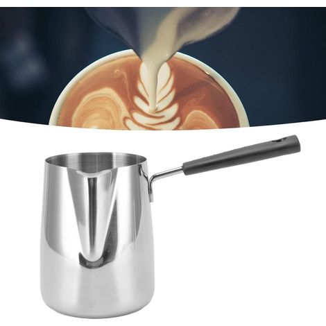 Türkische Kaffeemaschine, Edelstahl 304, Ergonomischer Griff, Geeignet Für Gas- Und Induktionsherde, Kaffee, Milch, Heiße Schokolade, 350 Ml