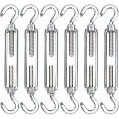 6 Edelstahl-kabelspanner M5, Verstellbar 115–180 Mm, Für Wäscheleinen, Sonnenschutz Und Zäune