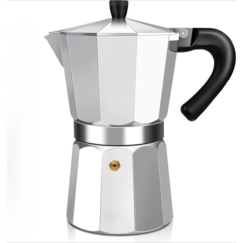 Espressokanne Aus Aluminium Für Den Herd, 600 Ml, 12 Tassen, Silber