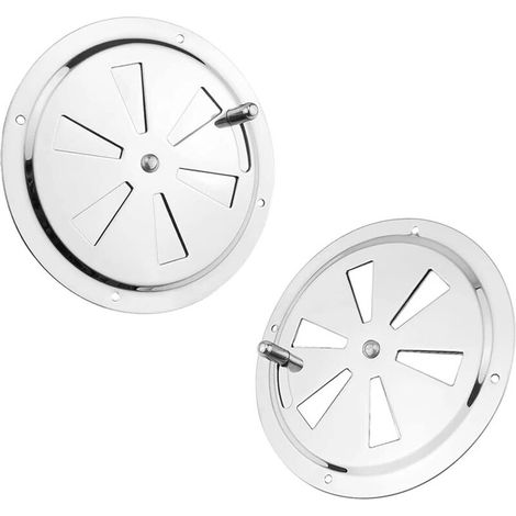 Aiducho Rundes Lüftungsgitter, Edelstahl-lüftungsgitter, 125 Mm Durchmesser, Lüftungszubehör Für Wohnmobile/yachten, Edelstahl 316, 5 Zoll/125 Mm, 2 Stück
