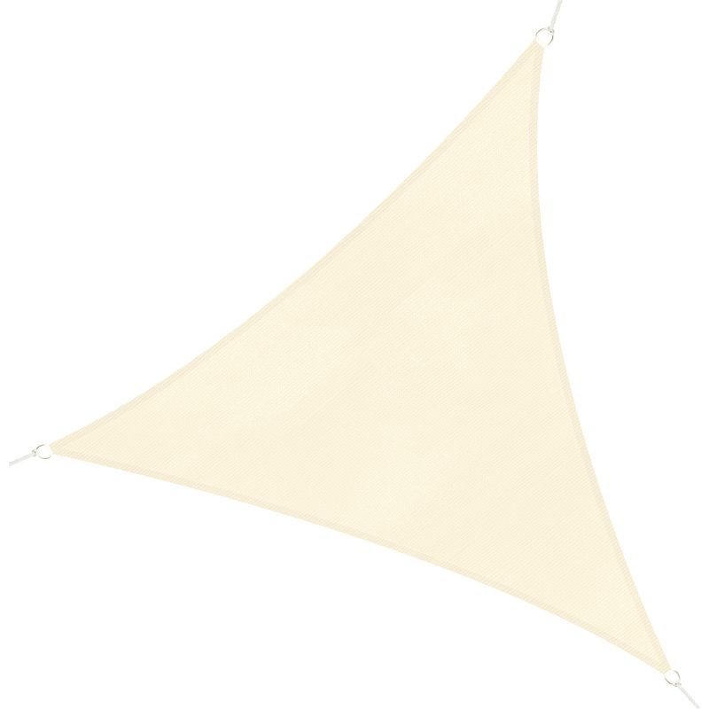 Dreieckiges Sonnensegel Aus Hdpe Für Den Außenbereich. 3 X 3 X 3 M. Creme/elfenbeinweiß.
