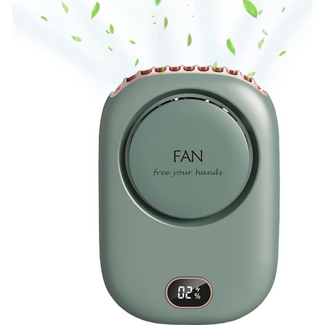Mini-tragbarer, Leiser, Wiederaufladbarer Nebelventilator Mit 3 Geschwindigkeitsstufen Und Karabinerhaken Für Zuhause, Büro Und Reisen (grün)
