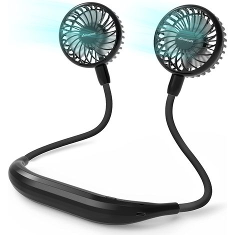 Batteriebetriebener Nackenventilator, 6 Geschwindigkeitsstufen, Freihändig, Persönlich, Ideal Bei Hitzewallungen, Zu Hause, Im Büro, Auf Reisen Oder Für Den Täglichen Gebrauch