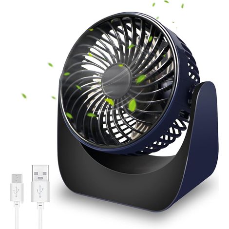 Usb-tischventilator, Kleiner, Leiser Tischventilator, Mini-usb-ventilator, 3 Einstellbare Geschwindigkeitsstufen, Starker Luftstrom, Tischventilator