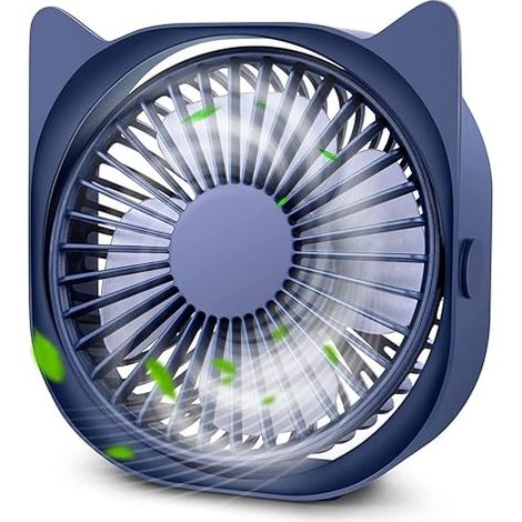 Kompakter Und Leiser 10-cm-usb-ventilator (4 Zoll), 3 Geschwindigkeitsstufen, 360°-drehung, Starker Luftstrom, Ideal Für Zuhause, Schlafzimmer Und Büro