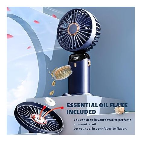 Tragbarer Ventilator, Wiederaufladbarer 5000-mah-akku Mit 5 Geschwindigkeitsstufen, Mini-ventilator Mit Led-anzeige, Akkulaufzeit 11 Bis 21 Stunden