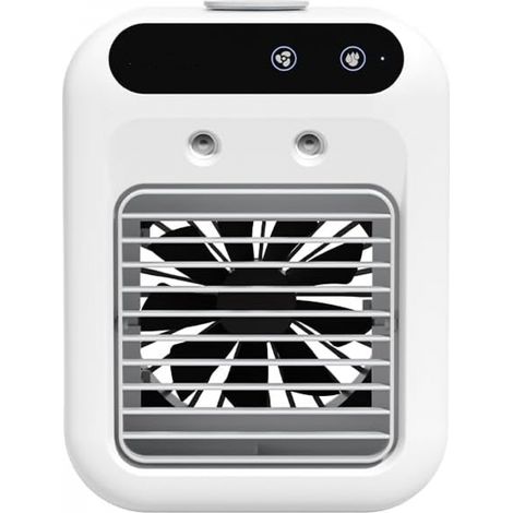 Kleine, Tragbare Klimaanlage, Mit Netzanschluss Oder Akku, 2 Geschwindigkeitsstufen, 2 Sprühmodi, 1800-mah-akku, Mit Eiswürfelbehälter