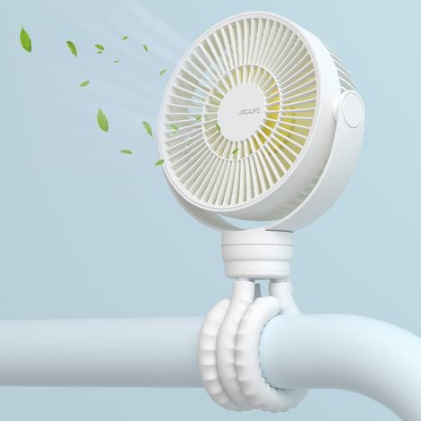 Kinderwagenventilator, 【4000mah】flexibler Stativventilator Mit 4 Geschwindigkeitsstufen, Tragbarer Tischventilator, 720°-drehung Für Kinderwagen Und Kinderbetten