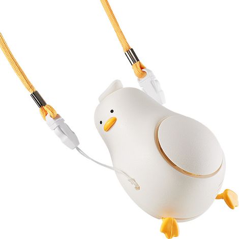 Niedlicher, Entenförmiger Tragbarer Ventilator, Nackenventilator Mit Verstellbarem Kabel, Klingenloser Taschenventilator, Usb-aufladbar Mit