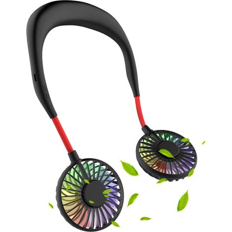 Tragbarer Mini-usb-ventilator, Tragbarer Wiederaufladbarer Nackenventilator, Nackenventilator, 3-stufiger Luftkühler Mit Zwei Köpfen Für Den Nacken