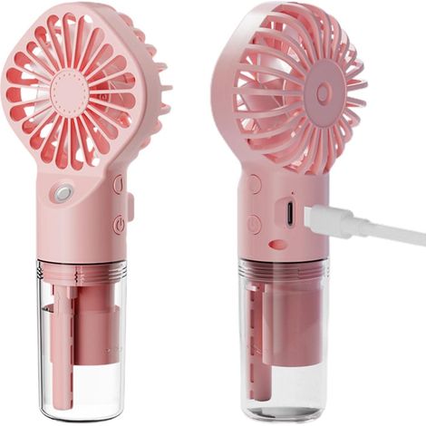 Kleiner, Tragbarer, Batteriebetriebener Ventilator Mit Integrierter Sprühfunktion, Mini-ventilator Für Zuhause Mit Sprühfunktion Für Unterwegs.