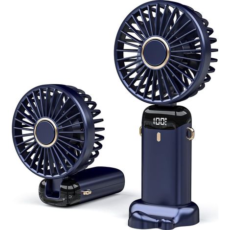 Mini-tischventilator Mit Usb-anschluss, Kleiner Tischventilator, 5 Geschwindigkeitsstufen, 3000 Mah Usb-akku, Faltbarer Ventilator, Ideal Für Reisen.
