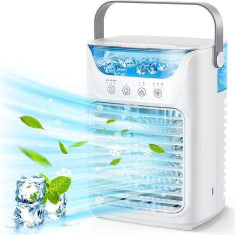 Tragbare Klimaanlage Mit 3 Windstufen Und 7 Led-leuchten, Großem 700-ml-wassertank, Geeignet Für Schlafzimmer, Auto, Zuhause Und Camping