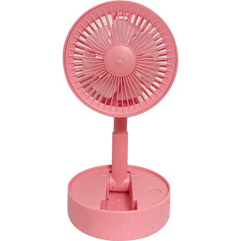 Mini-tragbarer, Wiederaufladbarer Ventilator Für Büro, Zuhause, Camping, 180°-drehung, 3 Geschwindigkeitsstufen (rosa)