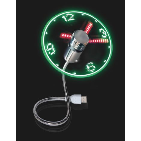 Usb-led-lüfter, Mini-led-uhr-lüfter Mit Flexiblem Schwanenhals, Leiser Persönlicher Laptop-lüfter
