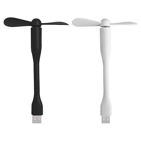 Set Mit 2 Tragbaren Usb-ventilatoren, 360° Drehbarer Usb-ventilator, Leiser Ventilator, Wiederaufladbarer Tragbarer Usb-ventilator