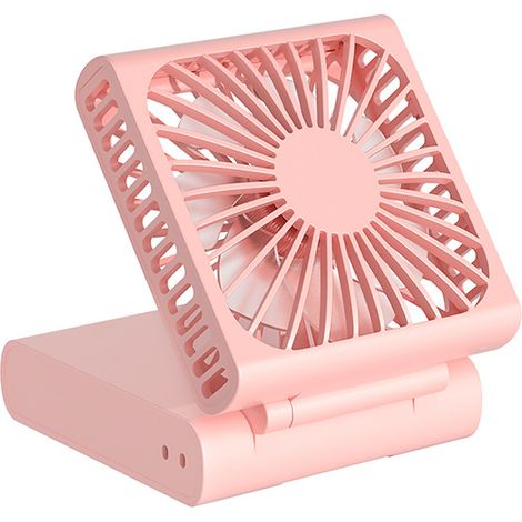 Wiederaufladbarer Pinkfarbener Mini-ventilator Mit Integrierter Powerbank – 3 Geschwindigkeitsstufen, Faltbar, Handlich, Leistungsstark, M