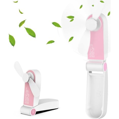 Tragbarer, Faltbarer, Pinkfarbener Ventilator (1 Stück), Wiederaufladbar, Mit 2 Geschwindigkeitsstufen Und Verstellbarem Usb-kabel, Ideal Für Zuhause, Reisen Und Aktivitäten