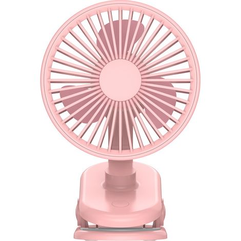 Tragbarer, Wiederaufladbarer Ventilator, Kleiner, Pinkfarbener Usb-tischventilator, Leise, Mit Clip, 2000-mah-akku, 3 Geschwindigkeitsstufen, 270°-drehung, Ideal