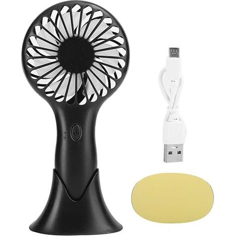Mini-ventilator (schwarz), Kleiner 3-stufiger Ventilator, Tragbarer Ventilator, Eingebauter Akku Mit Hoher Kapazität Für Zuhause Und Büro
