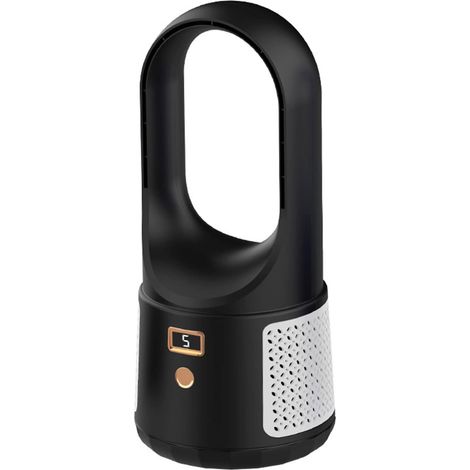 Leiser, Klingenloser Tischventilator, 6 Geschwindigkeitsstufen, Usb-ladeanschluss, Schwarz