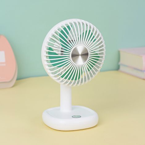 Kompakter Tischventilator, Weiß, 110 X 170 Mm, Usb-lithiumbatterie, Ideal Für Studenten Und Junge Berufstätige.