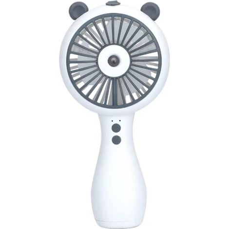 Tragbarer Ventilator (weiß) Mit Sprühfunktion, Mini-ventilator, Wasserzerstäuber, Usb-aufladbar, 3 Sprühstufen, Kühl