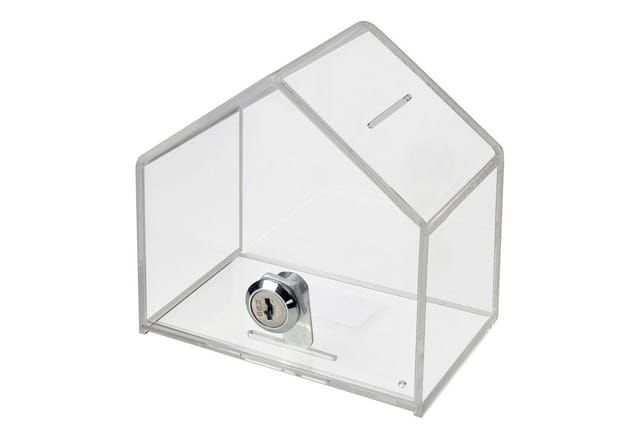 HMF 46911 Spendenbox Aktionsbox Spendenhaus Acryl 138 x 125 x 90 cm