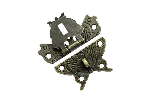 HMF 6495-VS2 Vintage Verschluss Schmetterling mit Schlossöse 50 x 45 mm Bronze